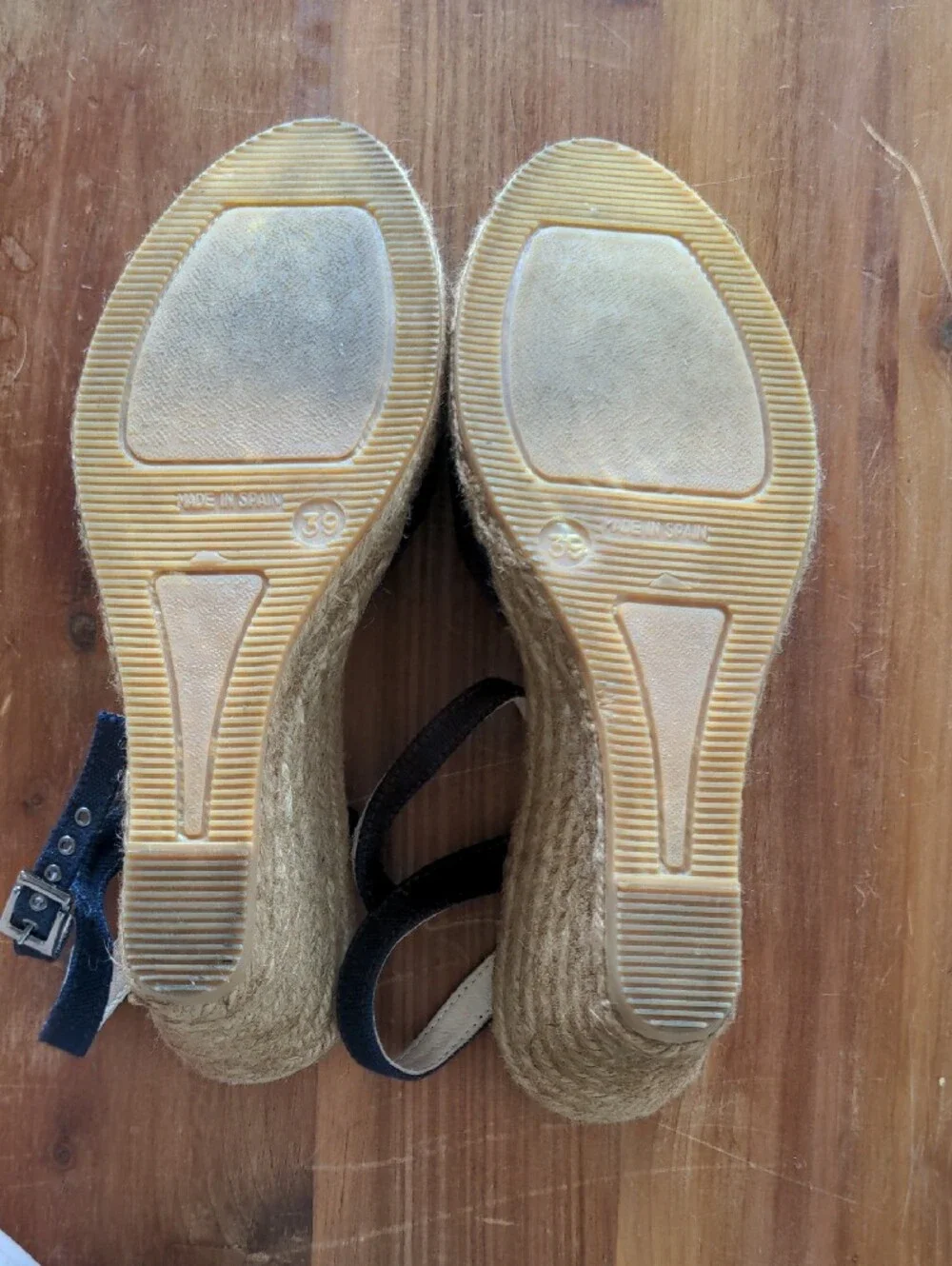 Viscata Navy Espadrille Wedge Sandals with Ankle Strap